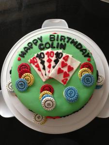 Cards and chips birthday cake